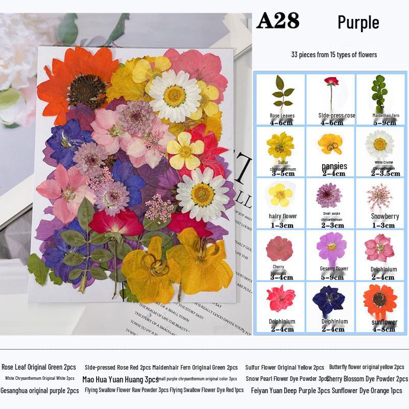 Handmade Resin Pressed Flower Bookmark DIY Kit: Transparent Specimen Stickers & Dried Flowers for Students