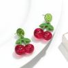 Trendy Acrylic Red Cherry Women's Earrings Cute Fashion Transparent Fruit Drop Earring Sweet Jewelry Birthday Gift