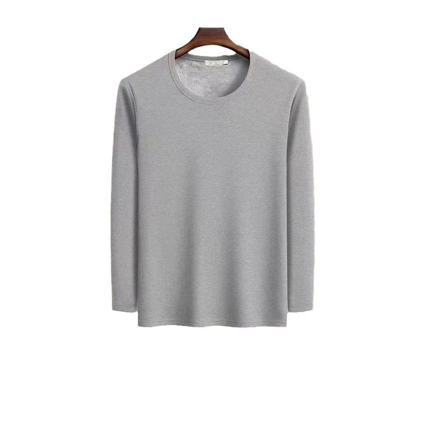 Herren Plüsch Verdicktes Slim Rundhals Langarm Winterpullover T-Shirt
