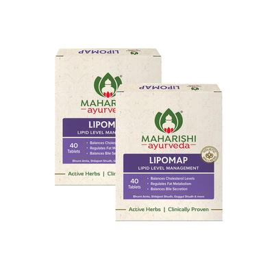 Lipomap | Ayurvedic Medicine for Cholesterol Management| Highly Effective Herbs |40 Count (Pack of 2)