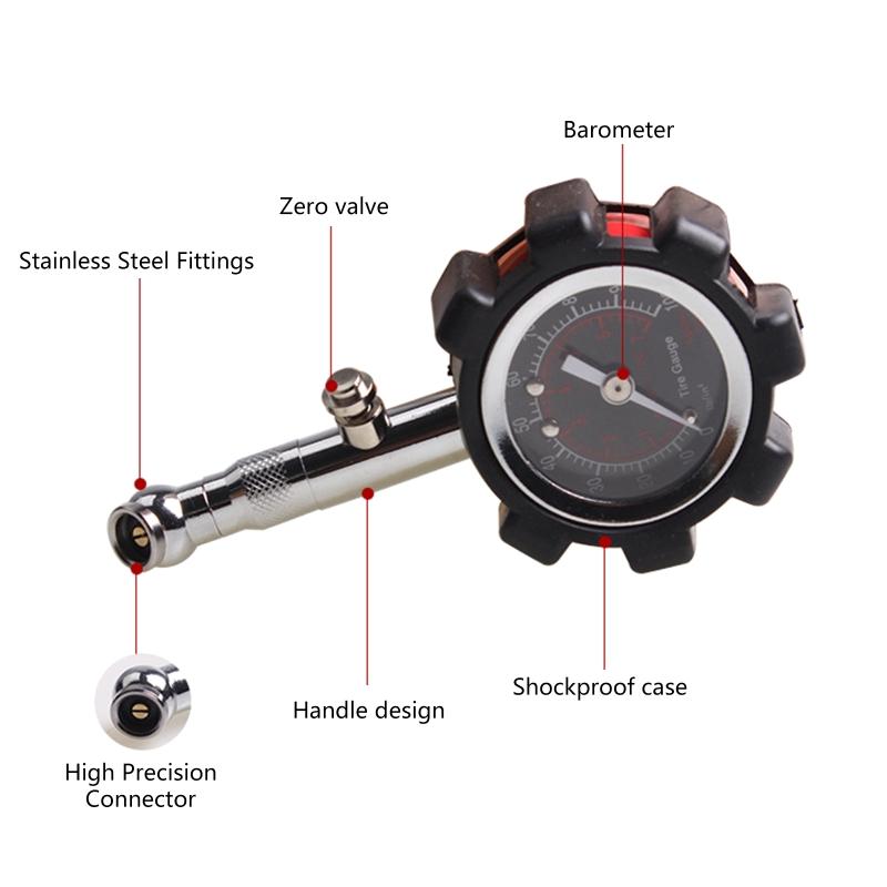 Heavy Duty Tire Pressure Gauge High Accuracy Air Pressure Tire Gauge PSI KPA BAR for Cars Trucks Motorcycles Bikes