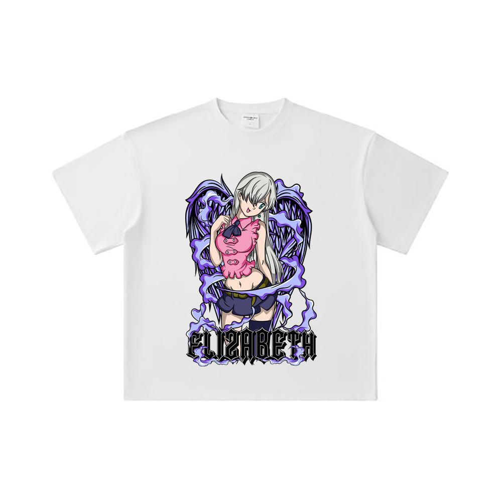 260 GSM Double Yarn 32 Count 100% Cotton Seven Deadly Sins V3 Elizabeth Print Unisex Heavy Cotton T Shirt