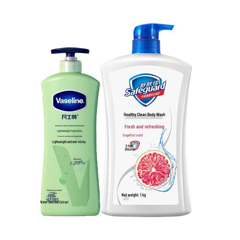Vaseline Aloe Fresh Body Lotion & Grapefruit Shower Gel Set