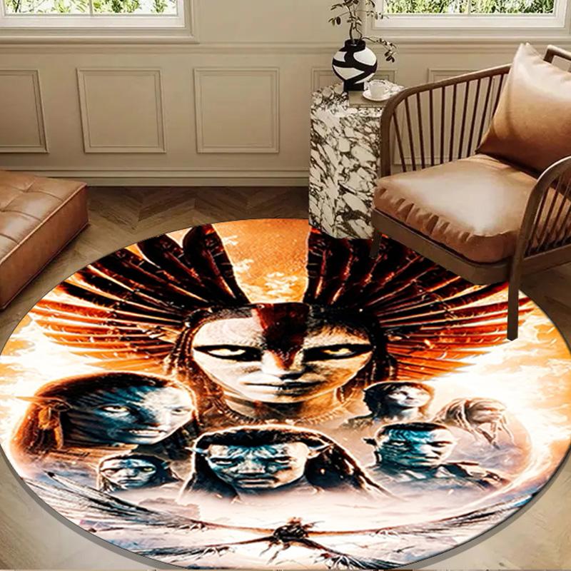Frontiers Of Pandora Round Rug for Livingroom,Bedroom, Palyroom, Chair Rug, Area Rug, Circle Carpet, Large Size Decor Fan Christmas Gift