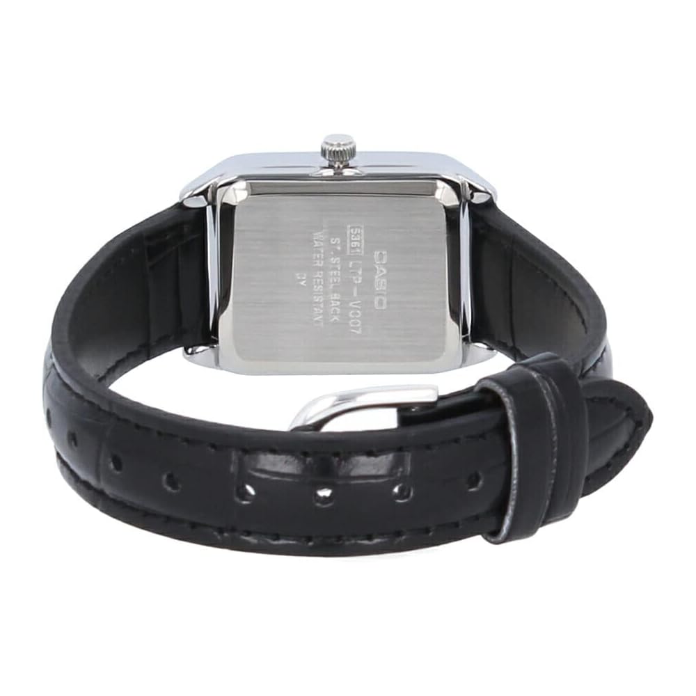 Casio Casio Standard Cheap Casio Women's Quartz Watch Brass Leather Black Silver LTP-V007L-7B1