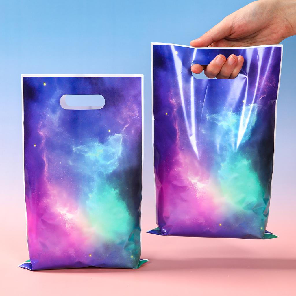 Galaxy Pattern Plastic Handbag Gift Goodie Candy Bags Birthday Party Decor kids Wedding Birthday Party Supplies Gift Baby Shower