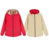 Reversible Hooded Jacket for Women: Spring/Autumn Slimming Cardigan with Detachable Hood, Flaw-Covering Design for Middle-Aged Mothers.