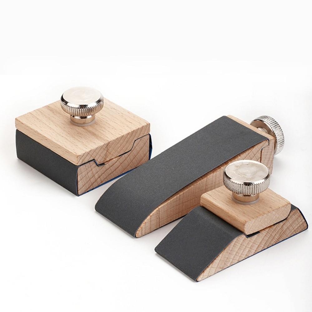 Beech Block Sandpaper Grinding Block Sanding Edge Polishing Tool New Leather Craft Tool  Gadget