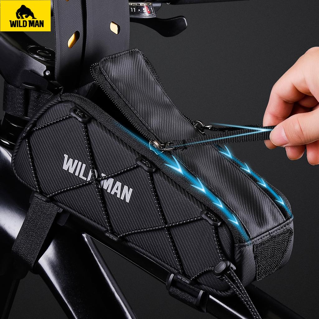 WILDMAN GX100 Waterproof Bicycle Cycling Top Tube Frame Bag Large Capacity MTB Road Bike Travel Front Beams With Touch Screen