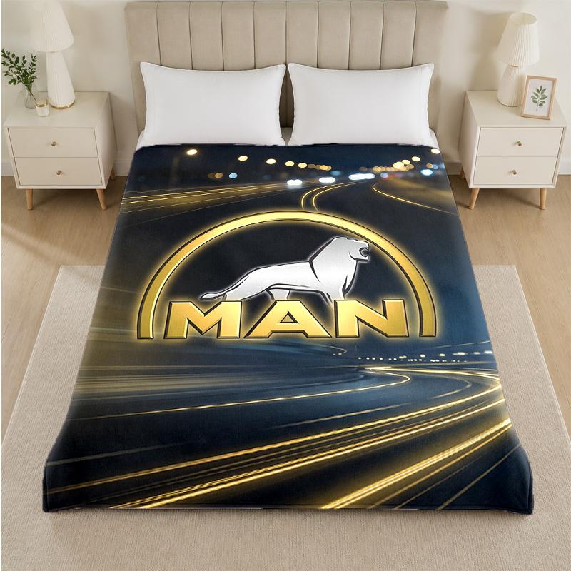 man truck Print Flannel Blanket Cozy Lightweight Plush Throw Blanket For Bed Sofa Household Use