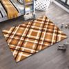 Modern Plaid Pattern Carpet In Brown and Orange, Minimalist Style Rug Suitable for Use As an Anti-slip for Living Room Bedroom Sofas