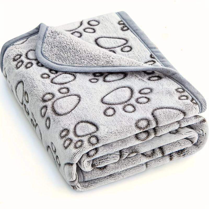 Ultra-Soft Paw Print Dog Blankets - Machine Washable, Cozy Pet Pillow Pads for Indoor & Outdoor Use - Ideal for Small To La
