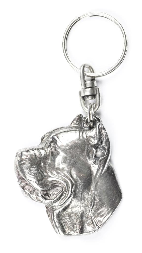 Cane Corso, Italian Cane Corso – Silver-plated pendant with a dog in a decorative box, handbag decoration | Art-Dog