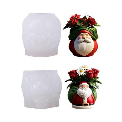 Succulent Planter Silicone Mould Santa Claus Designs for Craft Christmas Decoration and Craft Jewelry