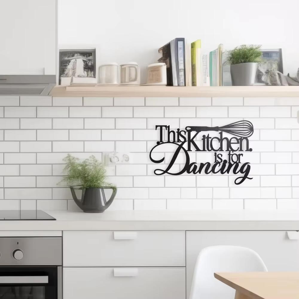 Black Metal Kitchen Sign: ‘Cooking with Love’ for Chic Décor.Elegant Black Metal Decor: ‘Cooking Love’ for Stylish Kitchens.