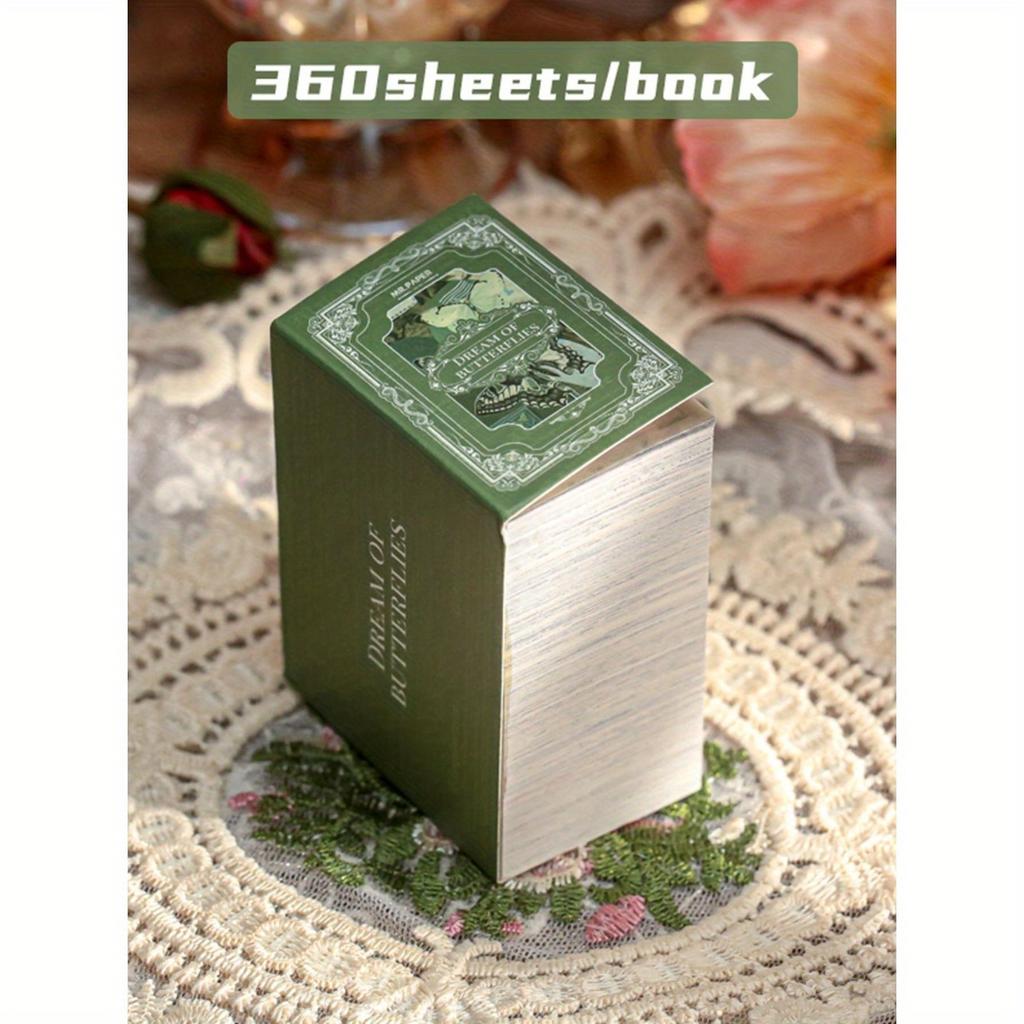 4 Style 360sheets/book Material Book Retro Collector's Series Ins Flower Butterfly Simple Handbook Base Decoration Paper
