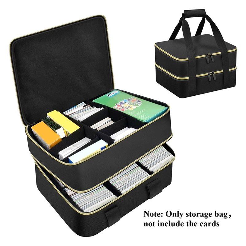For Trading Cards 4000+ Storage Bag With Double-Layer Design Dividers For Taco Case Box