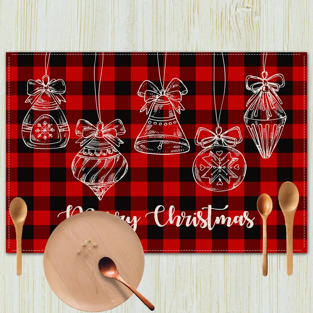 Christmas Table Mats Holiday Dining Placemats for Xmas Table Decor Snowflake Table Runner Waterproof Festive Accessories