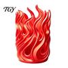 Desk Pen Organizer Flame Shape Holder, 3D Printed Hollow Pencil Cup, Modern Home Office Decor Decorative Desktop for Makeup Brush, Office, School