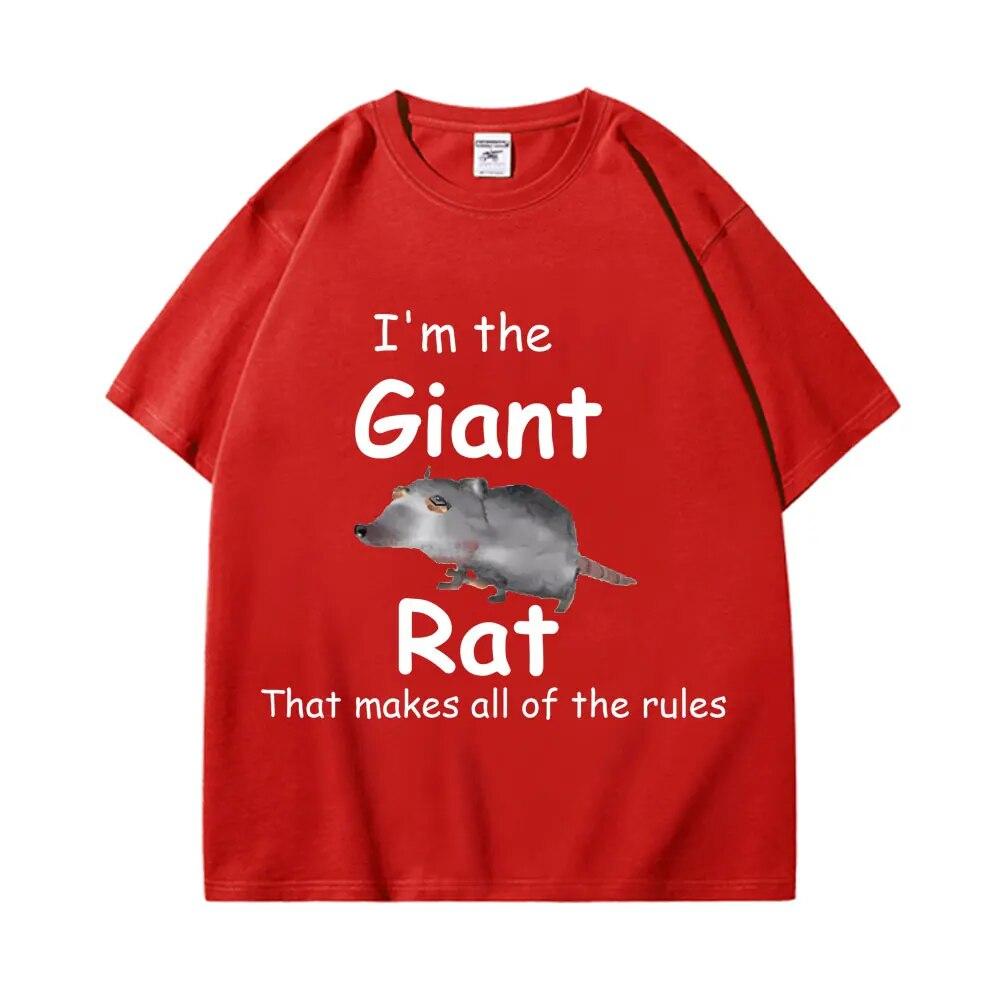 Funny I'm The Giant Rat Tričko s potiskem, které splňuje všechna pravidla Grafická trička s krátkým rukávem Unisex Dámské Gotické módní tričko