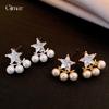 Korean Temperament Zircon Star Pearl Stud Earrings Design Sense Versatile Earrings Earrings