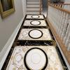 Luxury Black Gold Frame Home Long Corridor Carpet Non-slip Stairway Rug European Hotel Lobby Passageway Runner Customizable Mats