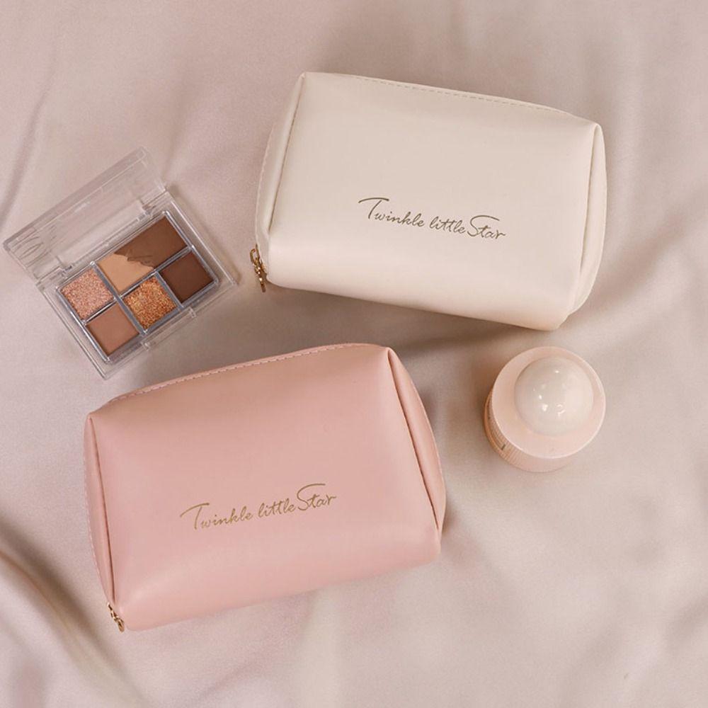 

Zipper Women Makeup Bag Waterproof Travel Toiletry Bag Fashion PU Cosmetic Bag Outdoor чорний