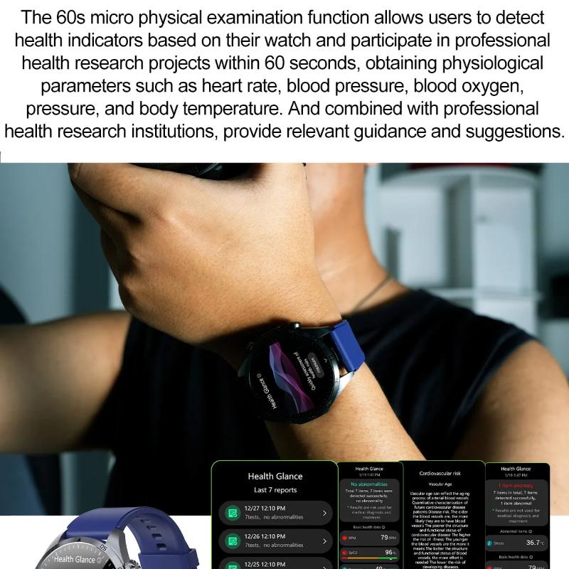 2025 New CES Science Sleep Aid Smart Watch Men Laser Treatment Three High ECG+PPG Body Temperature BT Call Health Smartwatches