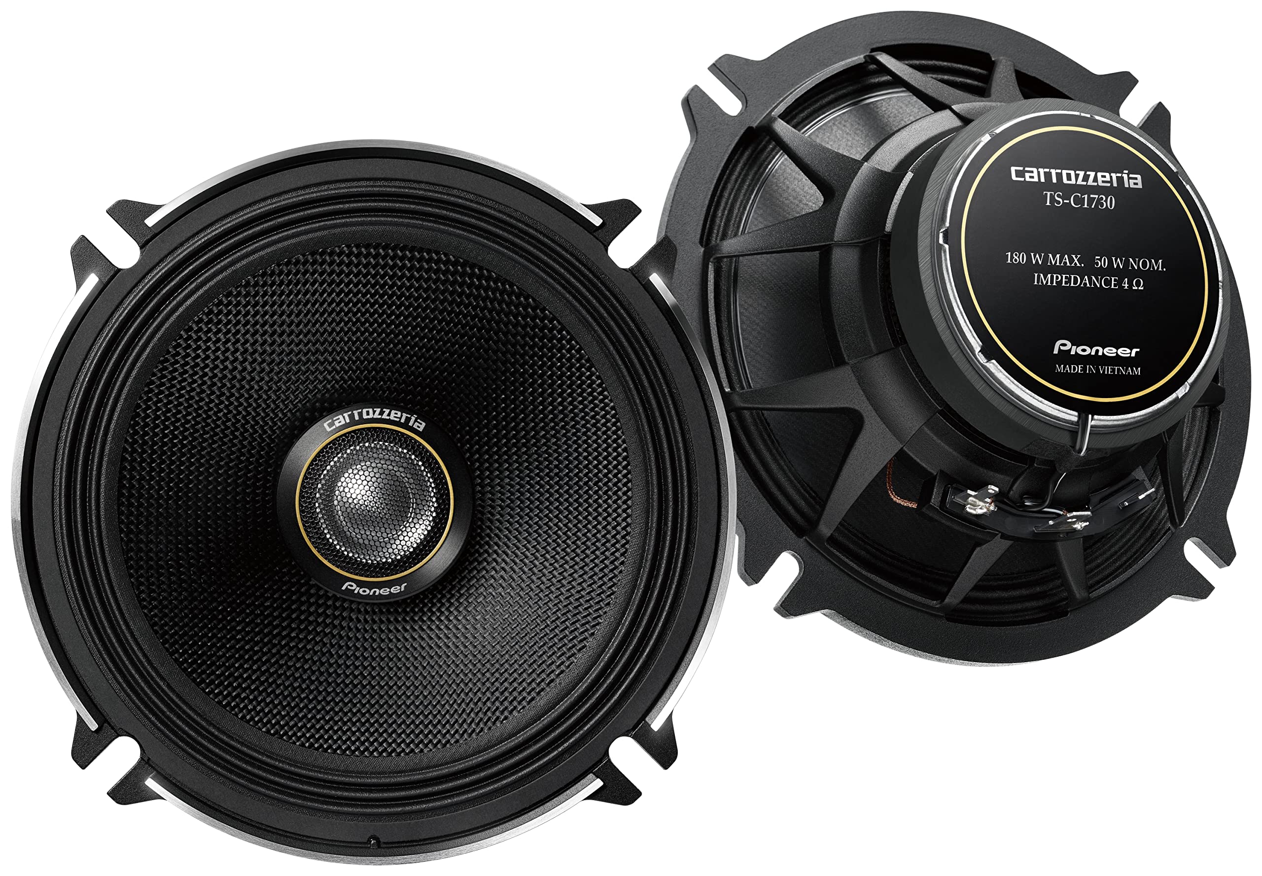 Pioneer TS-C1730-2 17cm Custom-Fit Coaxial 2-Way Speakers, High-Resolution Compatible, Carrozzeria