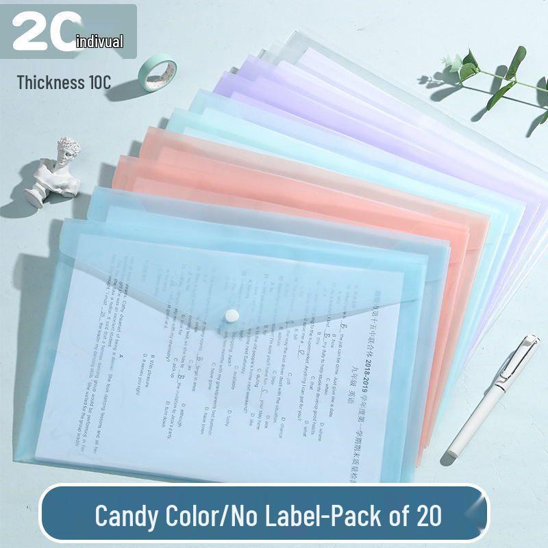 

Высококачественная прозрачная папка-конверт на кнопке - Утолщенный органайзер для офисных файлов Моранди 1 piece