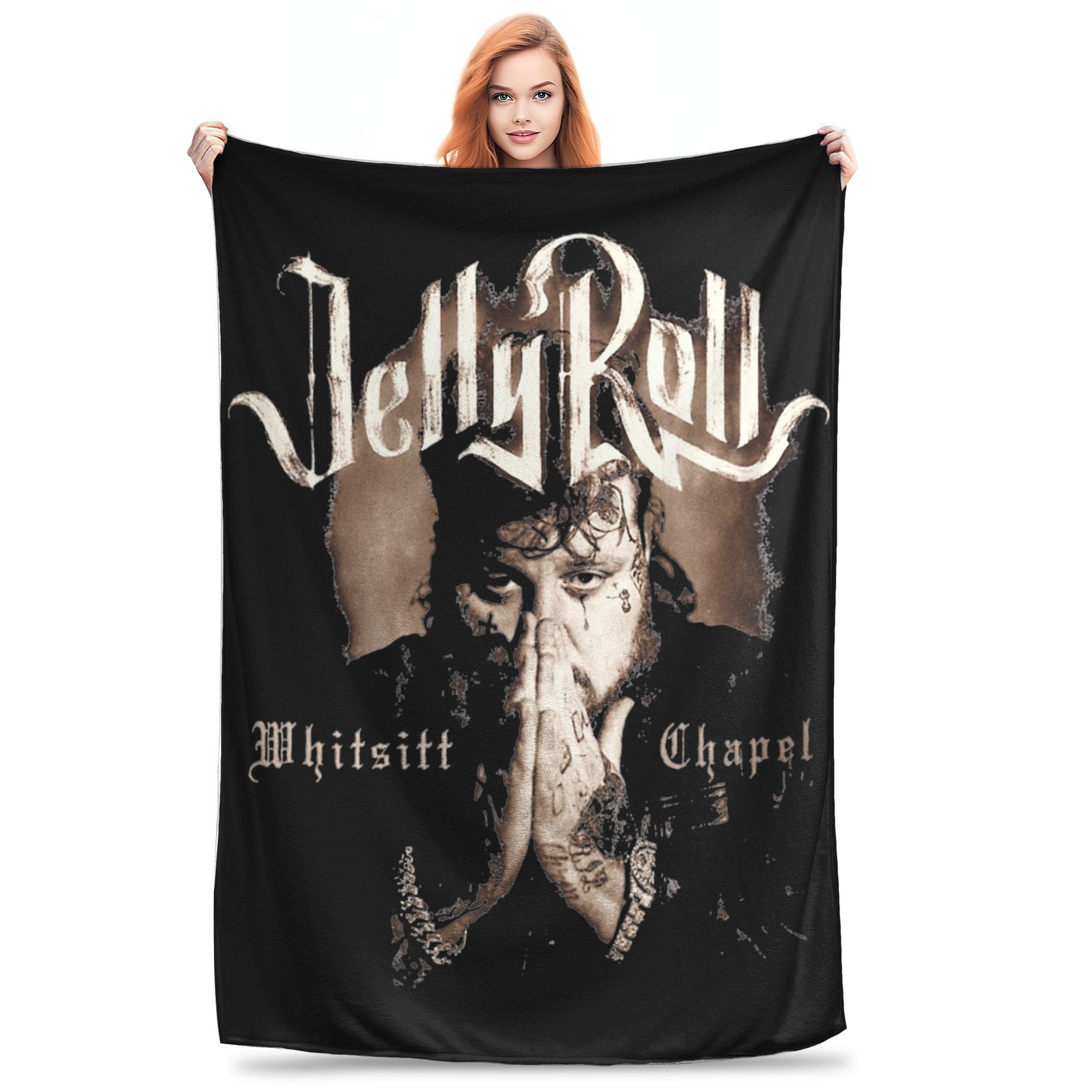 

Super Soft Jelly Roll Rapper Singer Throw Blanket Premium Fleece Flannel Lightweight Beautifully Broken Tour 2024 Bed Blanket 80x120cm