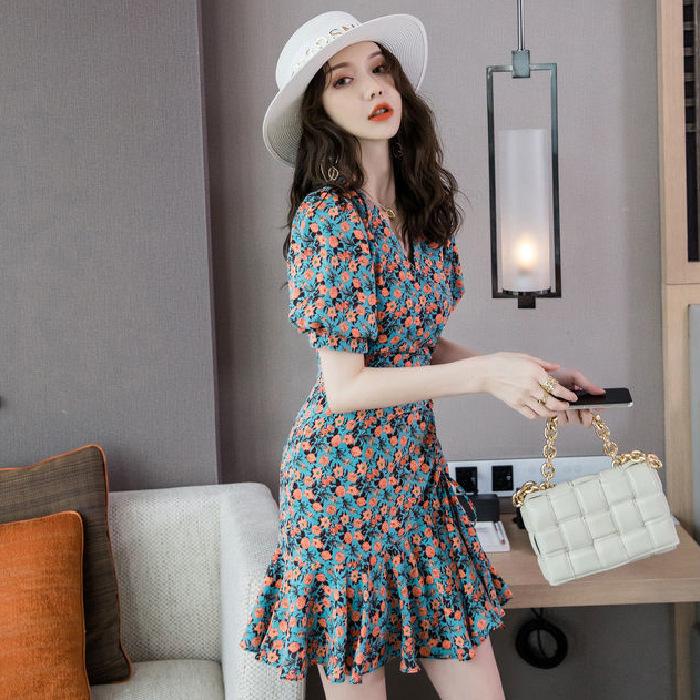Spring and Summer Floral Dress Super Fairy Versatile Small First Love Skirt Ins Internet Celebrity Style Skirt