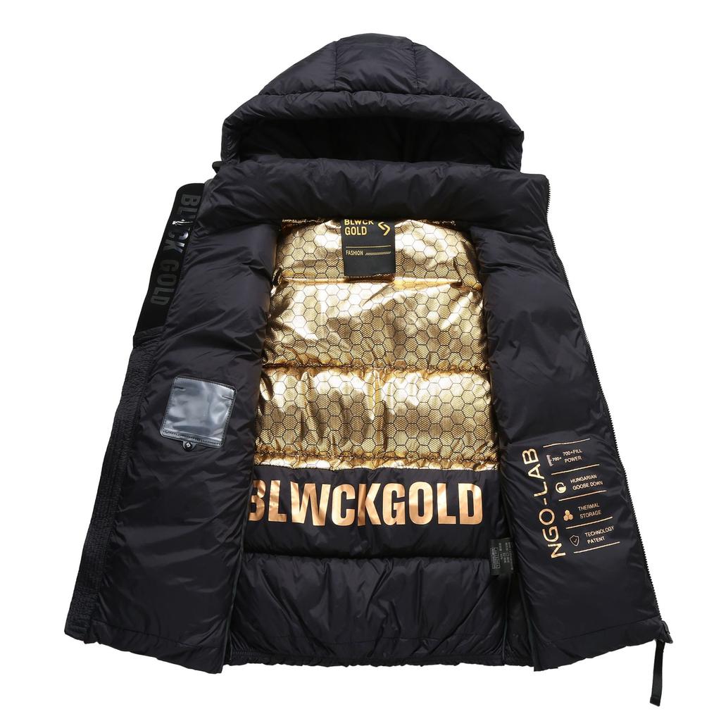 Down Vest Black Gold High Down Waistcoat Thickened