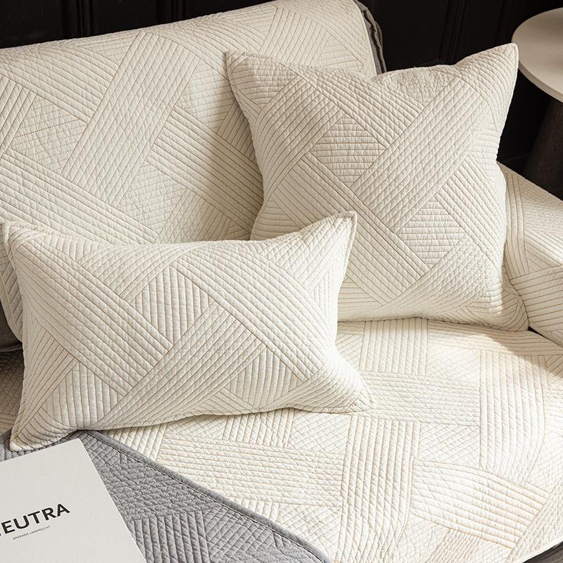 Pure Cotton Four-Season Universal Sofa Cushion, Simple Non-Slip Fabric Seat Cushion, High Temperature Washing Cotton Cover Towel Cover Cloth