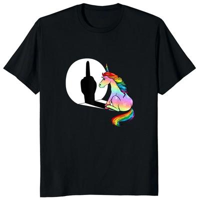 2025 Unicorn Middle T Shirt Pure Cotton Women and Mens T-Shirt Streetwear Anime Clothes Four Seasons Fashionable Couple Outfit