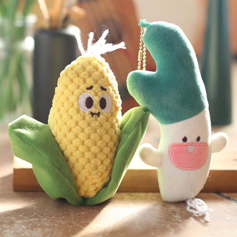 Scallion Corn Vegetable Plush Keychain Stuffed Toy Backpack Decor Gift For Kids