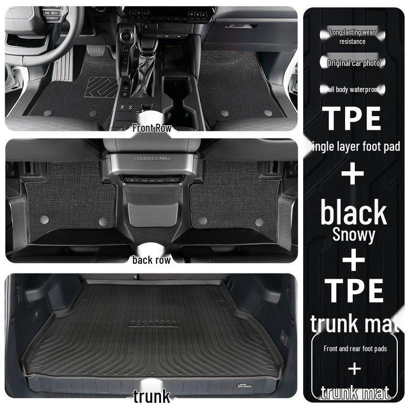 Toyota Prado TPE Floor Mats (2010-2025 Models) - Full Coverage, Car Interior Accessories