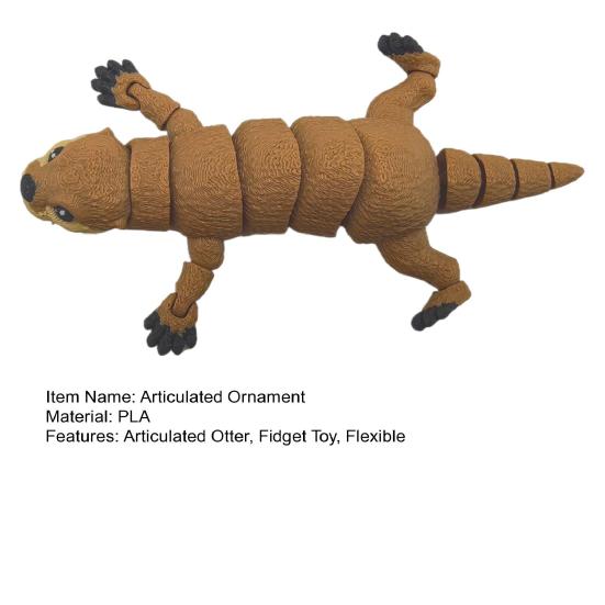 3D Printed Otter Toy Articulated Otter Figurine Flexible Animal Figure Stress Relief Fidget Toy for Home Office Decor