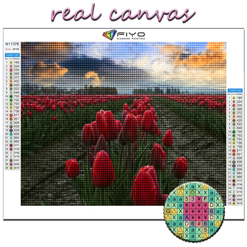 5D fai da te fiori tulipani punto croce strass disegno diamante ricamo mosaico arredamento casa