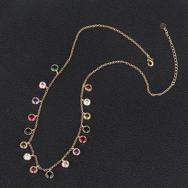 Jewelry Women'S Necklace South American Style Color Matching Glass Stone Pendant Personalized Earrings Necklace