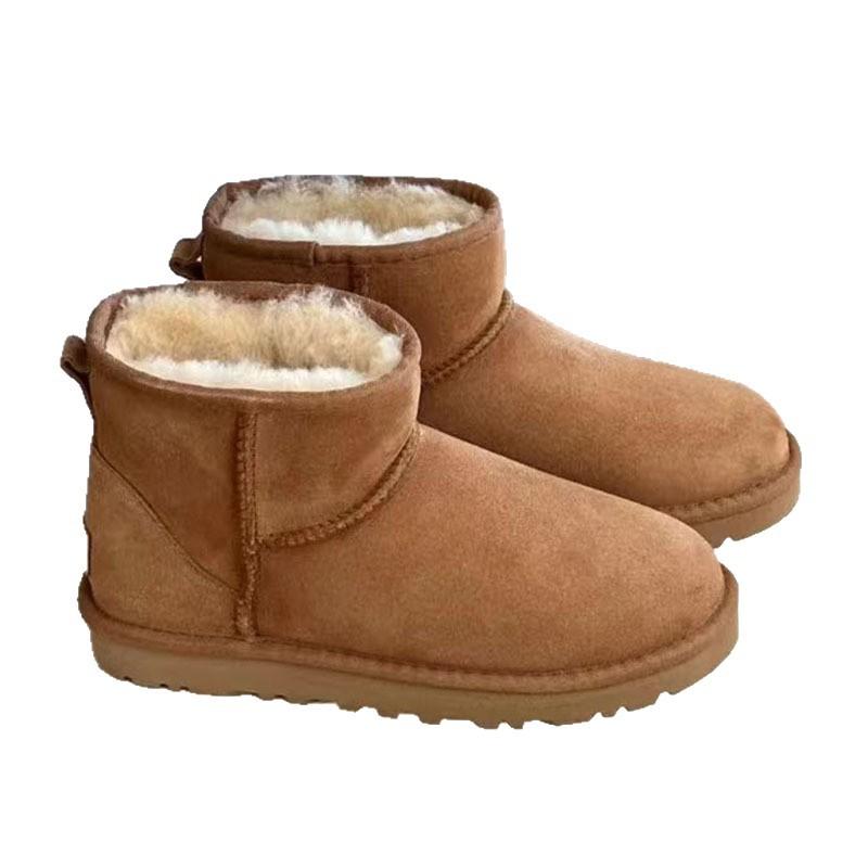 Women Winter Platform Snow Boots Warm Faux Suede Ankle Boots Thick Furry Lining Non‑Slip Short Booties For Cold Weather