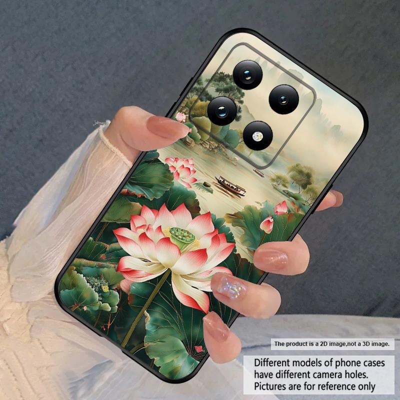 Ship and Red Lotus For Xiaomi Poco X7 M7 Pro 5G M5 X4Pro 4 M6 4G C65 C75 F6 F5 X6 5 7 X5 F7 Ultra M5S M4Pro 5G soft phone case