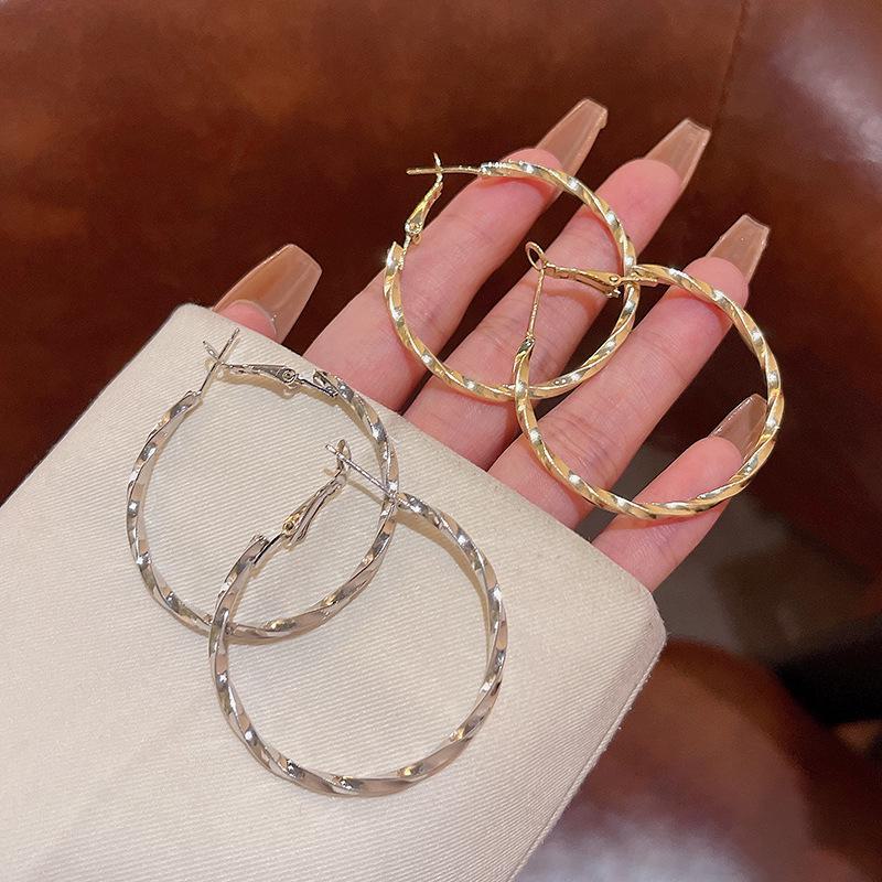 S925 Silver Needle Oversized Circle Earrings for Women - Simple, Versatile, and Elegant, As Seen On Internet Celebrities