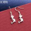 925 Sterling Silver Jewelry AAA Zircon Fish Pierced Earrings Fashion Gift