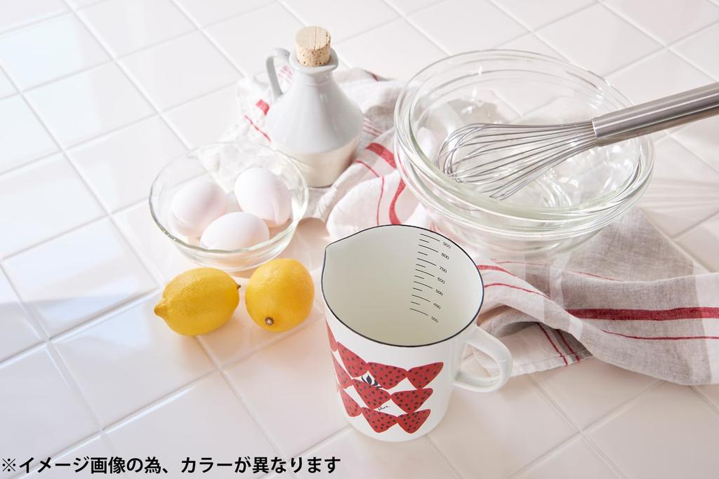 Plune Enamel Measuring Cup L Measuring Cup Lemon