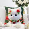 White Cat and Dog Pillowcase Dormitory Decoration Office Living Room Sofa Home Pillowcase