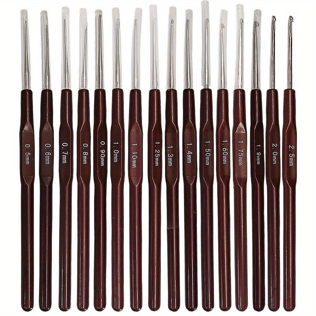 

16Pcs Crochet Hook Set - Comfort Grip Handles, 0.5mm-2.5mm Sizes - for Lacework & Fine Yarn Crafting - Ideal for Knitting Enthusiasts & Beginners 16pcs