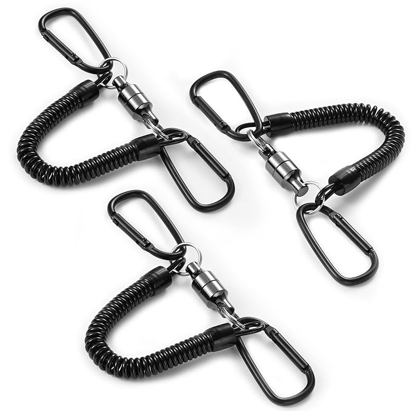 

BEIHOO magnetic releaser [Load capacity 5kg] magnet powerful magnetic release carabiner x2 With spring cord hanging Fall prevention outdoor camp