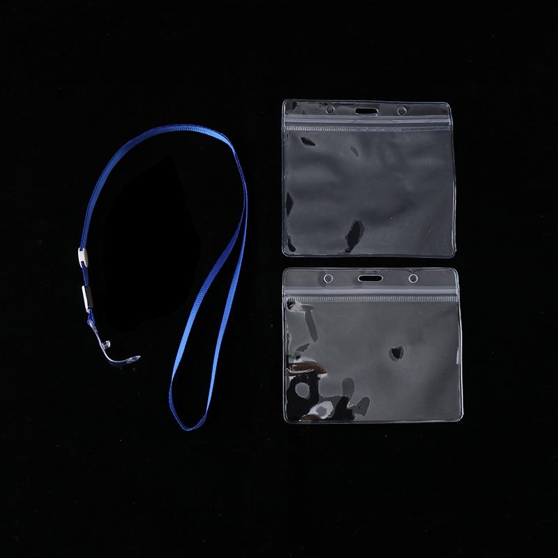 20Pcs Waterproof Sleeve Pouch With Sealing Strip Lanyards Id Badge Holder Plastic Protector Case Clear Pvc Name Plate Card Bag