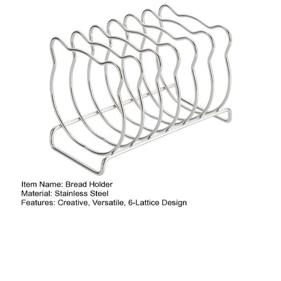 Bear-Shaped Toast Rack Stainless Steel 6-Slice Bread Holder For Air